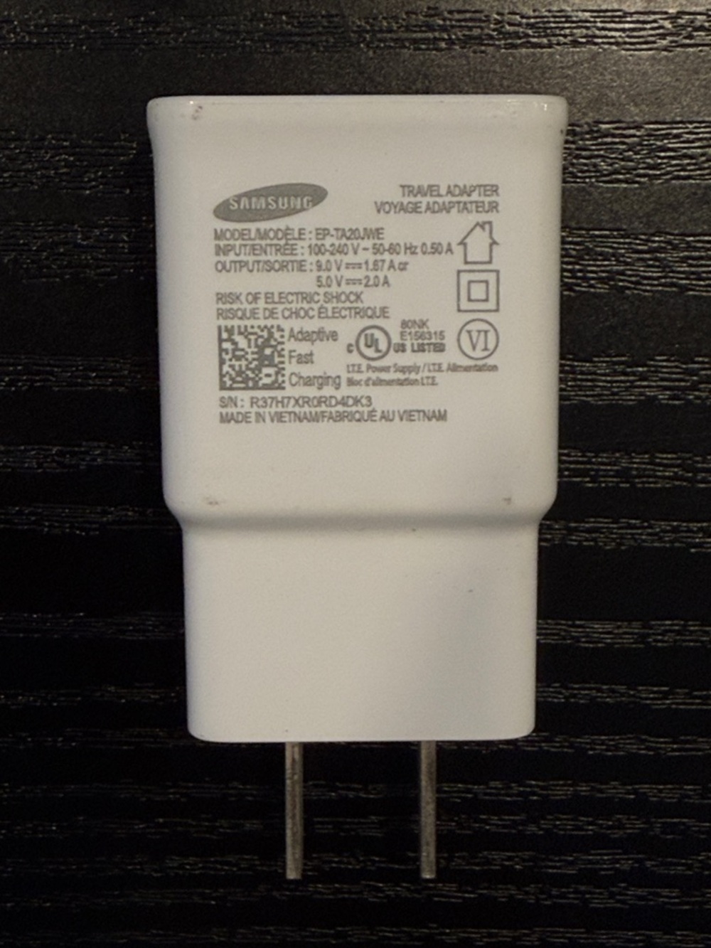 Samsung White USB Adaptive Fast Charging Travel Adapter